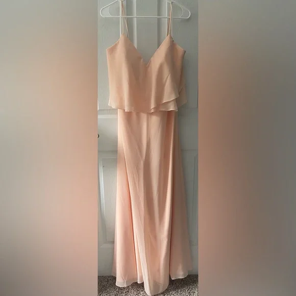 kf bridal bridesmaid dresses Stretch Satin A-Line V-Neck Half Sleeves Bridesmaid Dress-B19805